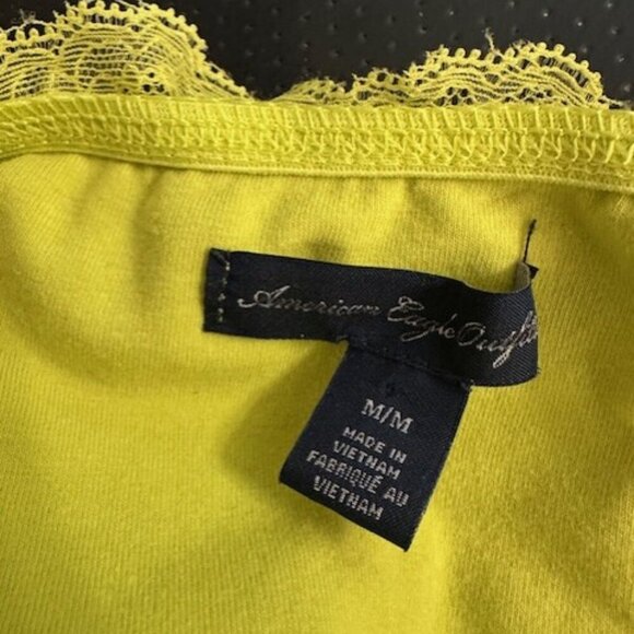 American Eagle Outfitters Women's M Cropped Tube Top Neon Green Lace Bra Support - Picture 4 of 5